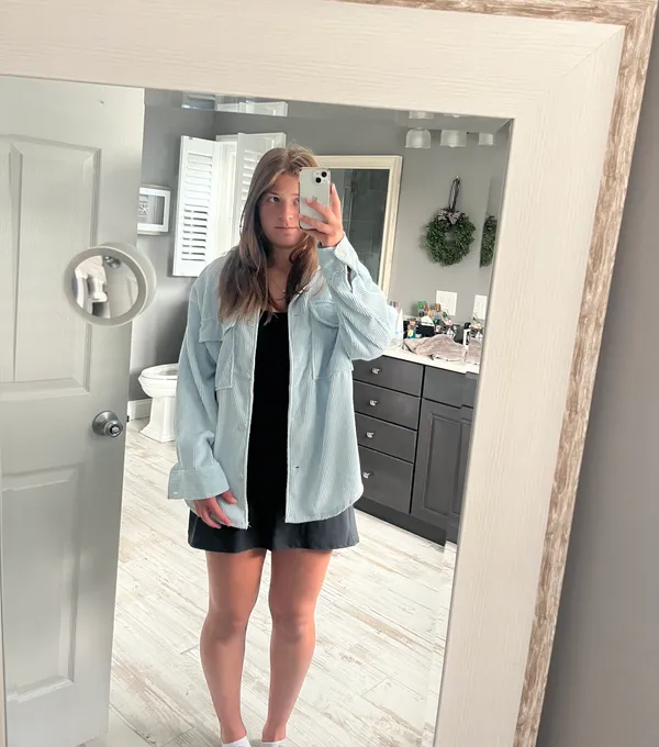 Ashley by 26 International Blue Button Up Top - Image 4