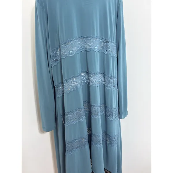 Soft Surroundings Magic Fairy Robe 1X NWT Teal Lace Trim Sleepwear - Image 7