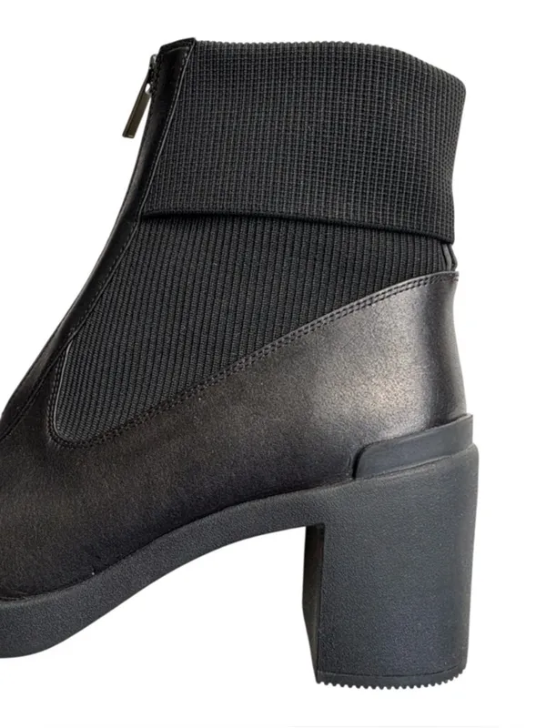 EUC ABEO Leather Metropolis Zip Heeled Boots Black Size 9.5 Retail $199.00 - Image 3