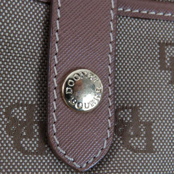 Y2K Vintage Dooney & Bourke Brown Monogram Canvas Hobo Shoulder Bag - Image 9