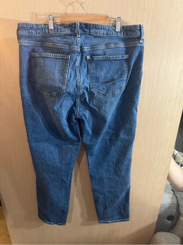 Women’s Old Navy High Rise Vintage Slim Straight-Leg Dark Blue Jeans Size 16 - Image 4