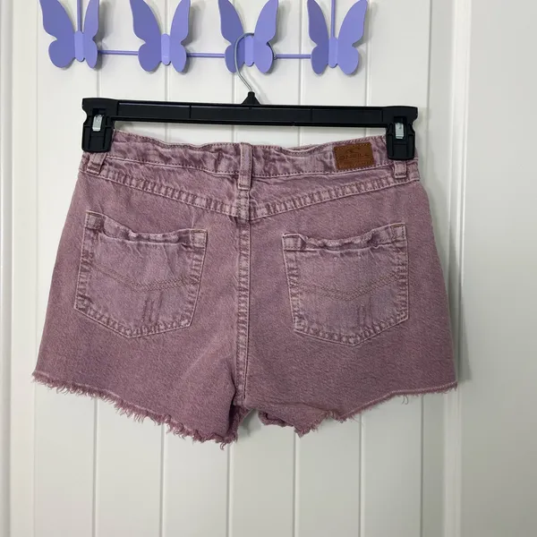 O’Neill women’s light wash maroon denim distressed hem short shorts size 25‎ - Image 6