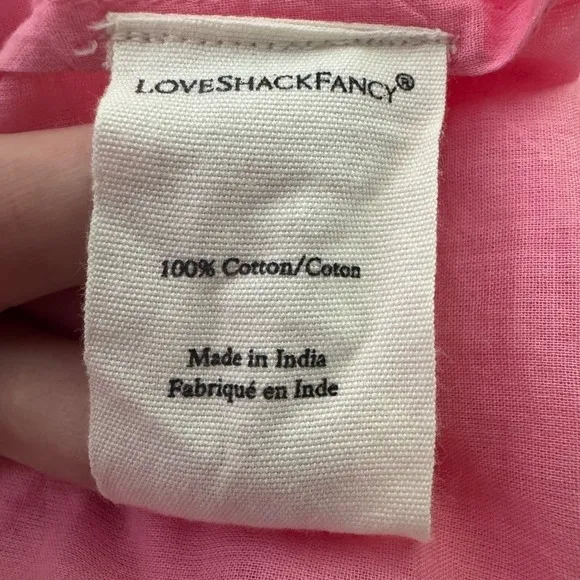LoveShackFancy Sanaya Dress XL Vivid Pink‎ Long Sleeve Ruffle Tiered Lace Trim - Image 14