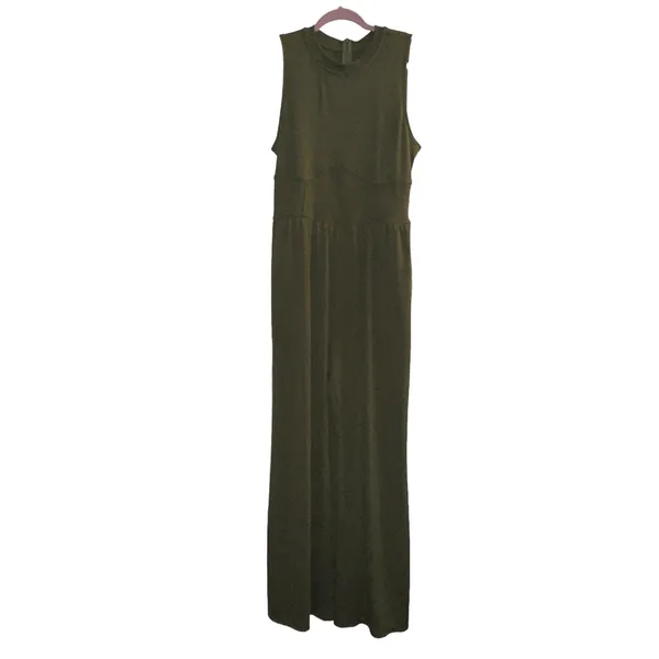 Cider Olive Sleeveless Wide Leg Jumpsuit - Image 5