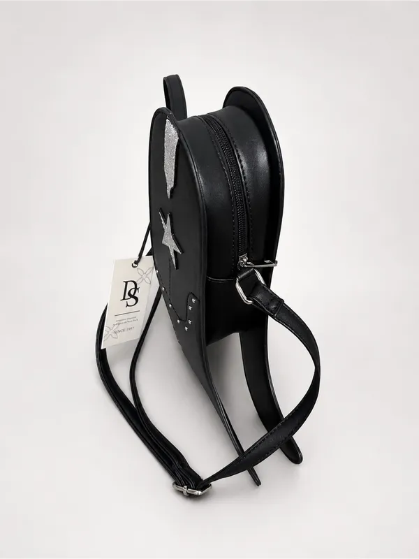DS Black Cowboy Boot-Shaped Crossbody Bag with Star Accent - Image 6
