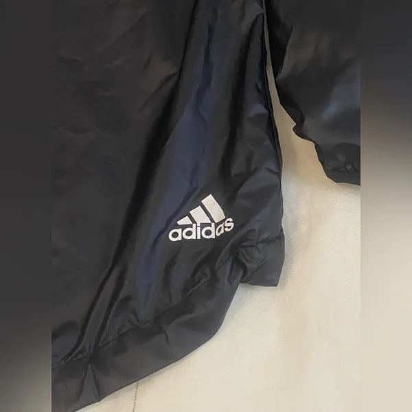 Adidas Women's Linear Windbreaker W/Hoodie, Rain Jacket, Full Zip, Black Size XS - Image 10
