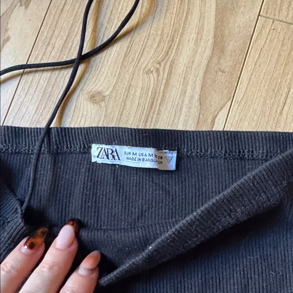 Zara black  Ribbed Top - Image 3