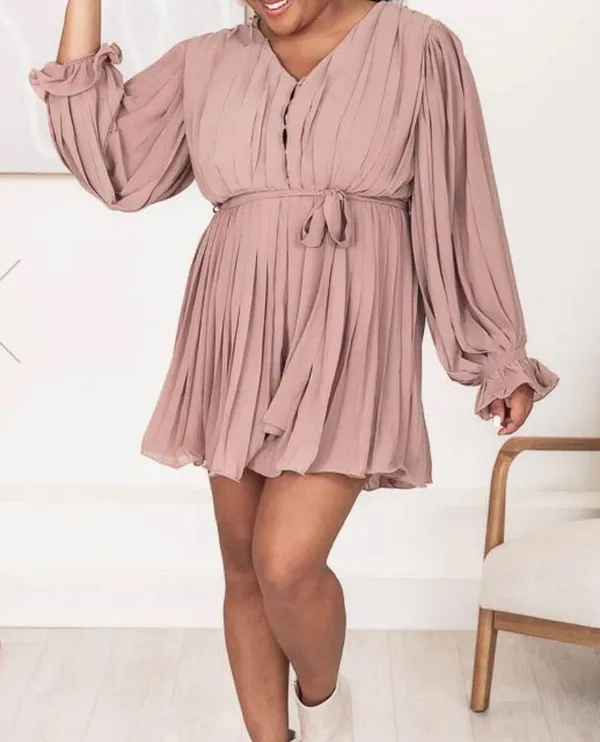 Pink Lily | Long Sleeve Romper/Dress - Image 12