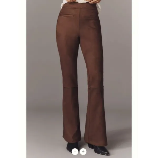 By Anthropologie Faux-Suede Flare Pants - Image 2