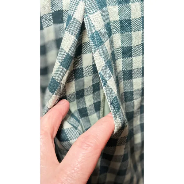 NEW! Altar'd State Womens Green Gingham Mini Skirt Pockets Size M - Image 3