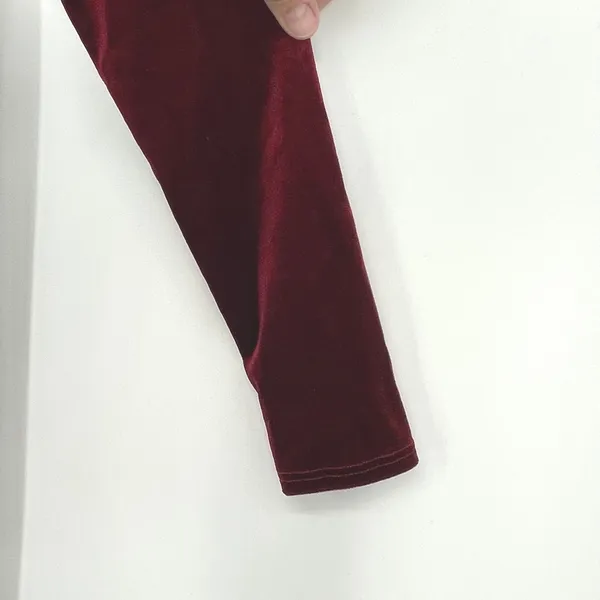 Windsor Burgundy Velvet Long Sleeve Duster Open Front Cardigan Size S Holiday‎ - Image 3