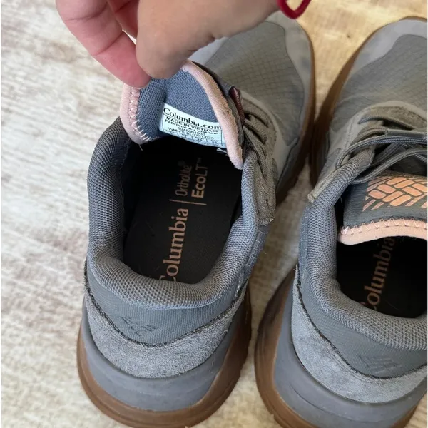 Columbia Womens OrthoLite EcoLT Grey Pink Hiking Shoes Size 5 Water Resistant - Image 6