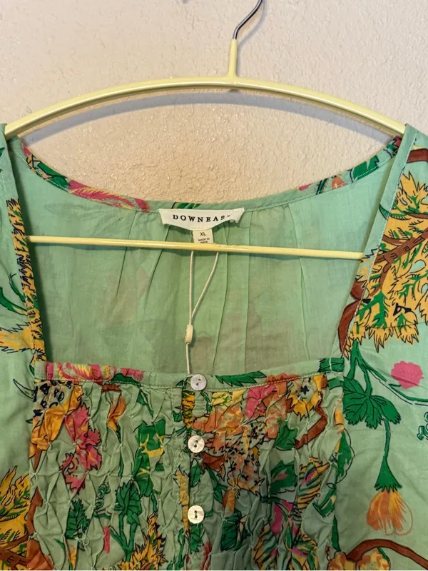 DownEast Green Hazel Floral Tiered‎ Midi Dress Size XL - Image 6