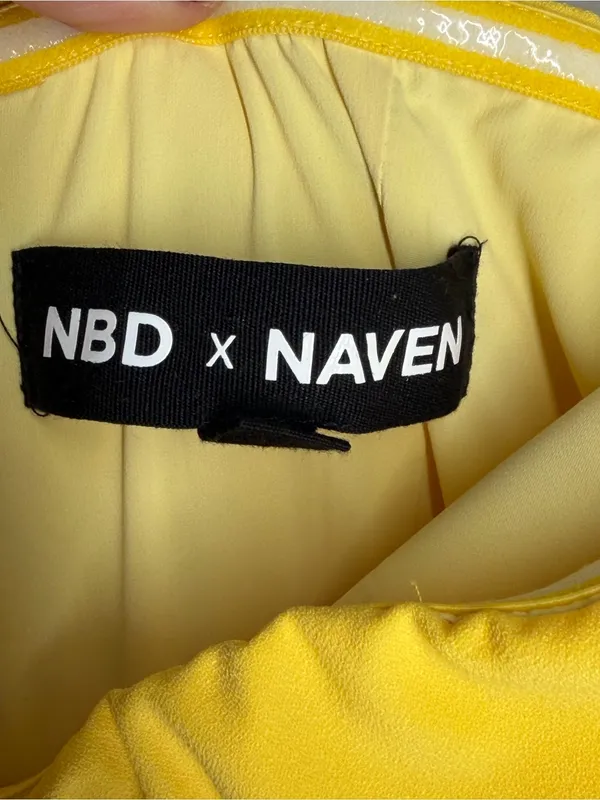 NBD x Naven Lauren‎ Bodycon Strapless Cutout Ruffle Cocktail Mini Dress Summer - Image 4