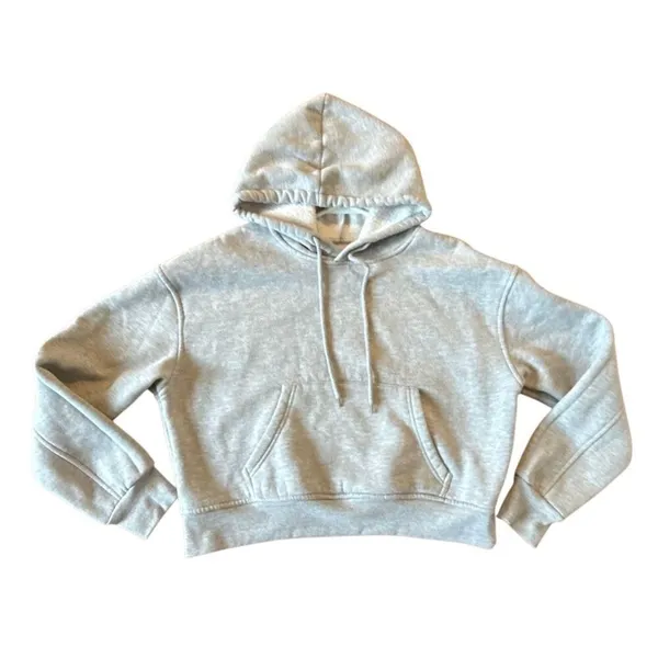Amazon cropped grey pullover hoodie size M - Image 2