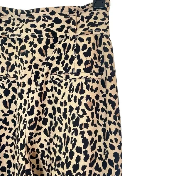 Zara High Waisted Leopard Print Belted Trousers/Pants Size M - Image 5