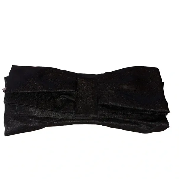 New Black satin formal coquette Bow purse evening bag. clutch classic black tie - Image 4