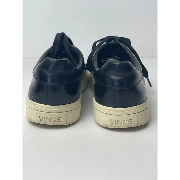 Vince Bale Black Leather Lace Up Platform Low Top Fashion Sneakers Size‎ 6.5 - Image 8