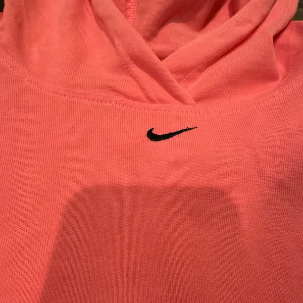 Nike neon pink cropped hooded sweatshirt small - Image 4