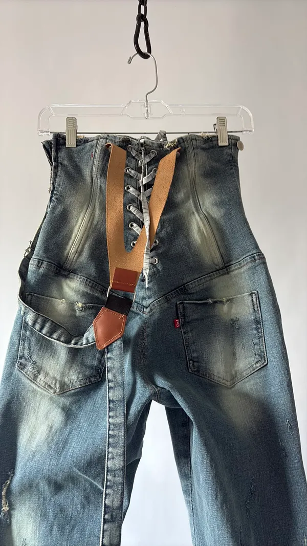 Corset Overalls Blue - Image 3