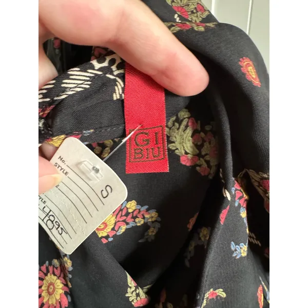 Gibiu Womens‎ Dress Sz S Black Paisley Print Shift 3/4 Sleeve NEW - Image 8