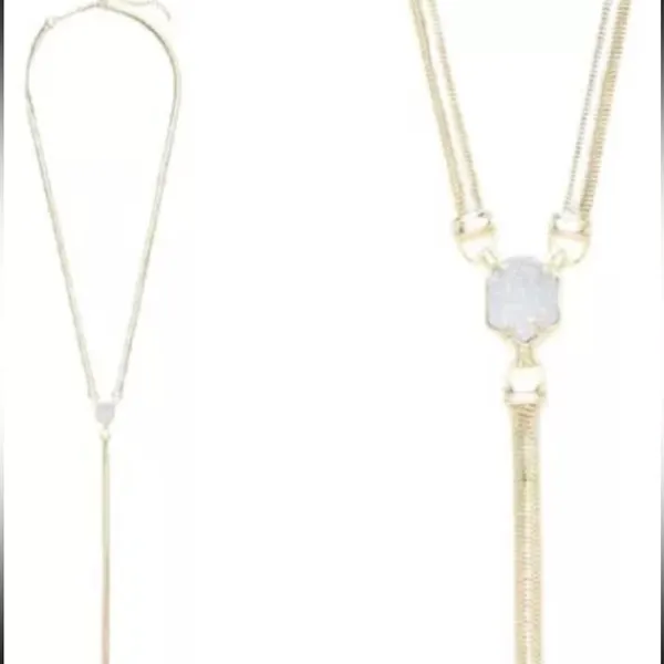 Kendra Scott Starla Long Y Necklace Iridescent Drusy Stone - Image 3