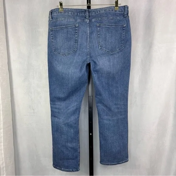 Daily Ritual Girlfriend Jeans Womens Plus 32 Blue Straight Leg Stretch Cropped - Image 3