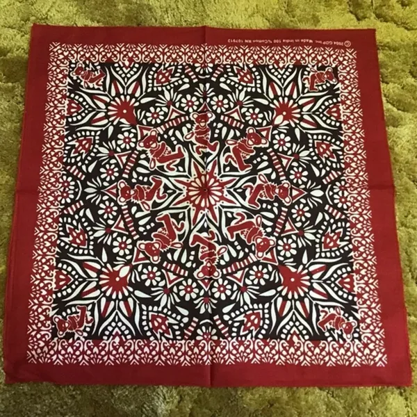 Grateful Dead Red floral dancing bears NWT bandana - Image 3