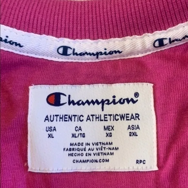 NWT Champion Campus french terry crew neck sweatshirt peony pink XL - Image 2