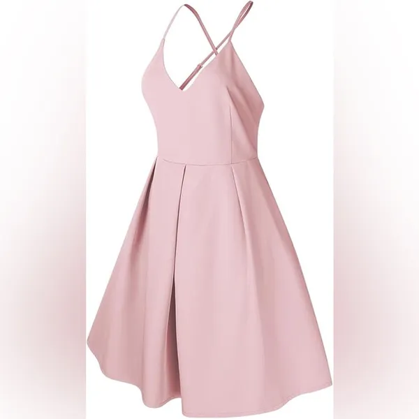 Glory Sunshine Women's Deep V Neck Spaghetti Straps Dress Sleeveless Dress M - Image 5