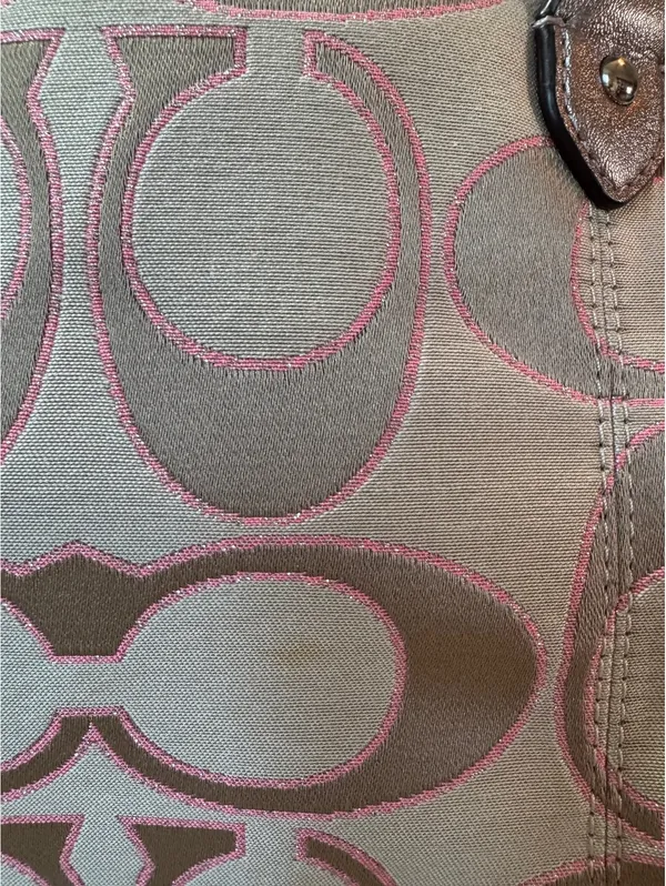 Coach Signature Canvas Tote Bag with Metallic and Pink - Image 6