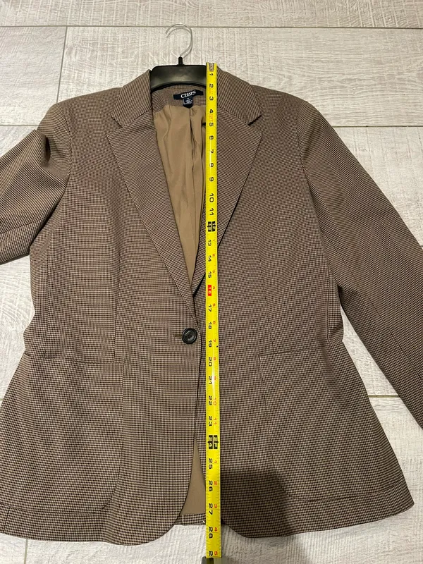 CHAPS Black & Tan Mini Houndstooth Fitted Blazer Size 12 NWOT. Never Worn. - Image 9