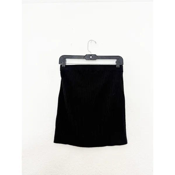 Free People Beach Black Callie Ribbed Mini Skirt Size XS Classic Preppy Knit - Image 11