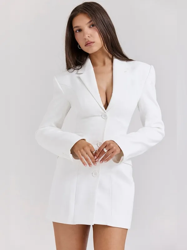 House of CB Amia White Blazer Mini Dress XS Tall - Image 2