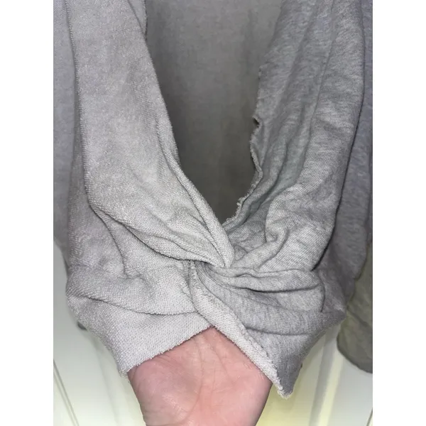 Aerie Gray Twist Open Back Oversized Top Boho Distressed S Lounge - Image 4