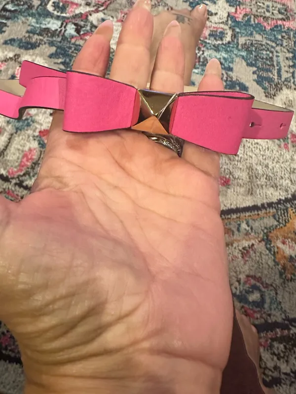 Kate Spade pink bow leather belt S - Image 5
