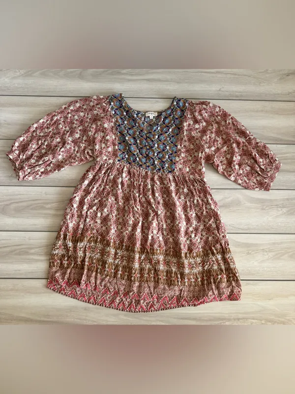 Umgee Babydoll Tunic Dress Brown Medium NWOT IN PACKAGE - Image 3