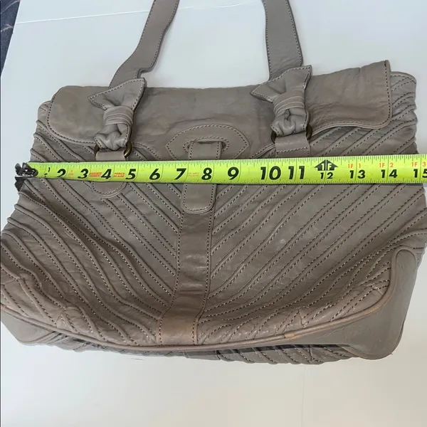 Lucky Penny shoulder bag with rich Chevron leather accents vintage unique style - Image 6