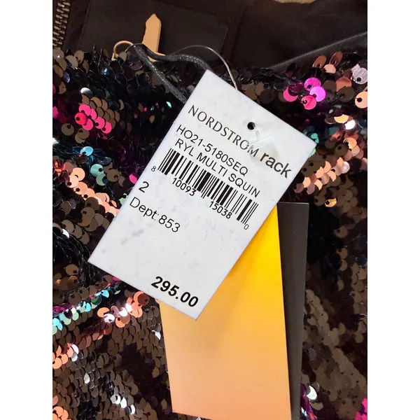 NWT Le Superbe Argyle Hotel Sequin Mini‎ Skirt Women Black Multi Plaid Size 2 - Image 4