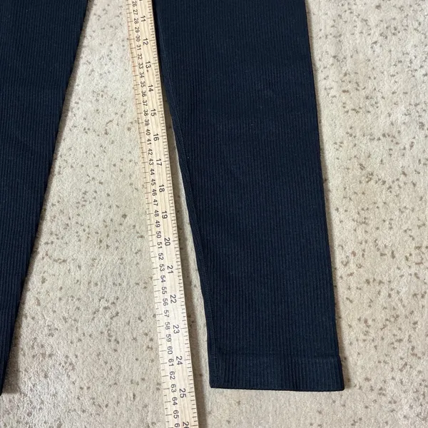 OQQ Ribbed Crossover V-Waist Legging Women L Black Yoga Activewear Seamless High - Image 5