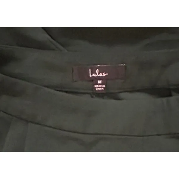 Lulus Kick It Forest Green High-Waisted Trouser Pants Side Zip‎ Career Stretch - Image 3