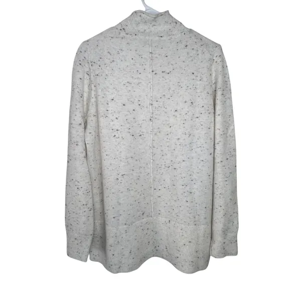 LOFT Mock Neck Flecked Confetti Sweater Womens Large Cream Cozy Pullover NWT - Image 2