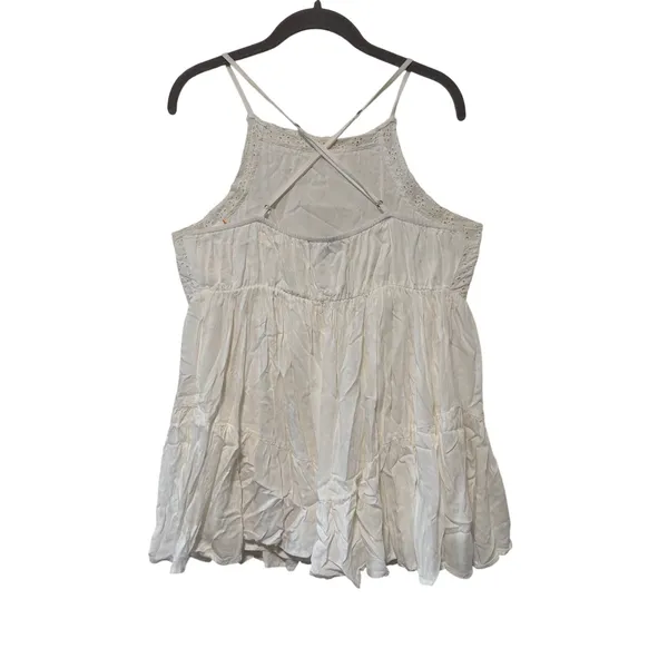 Lulus White Eyelet Lace Halter Dress M - Image 4