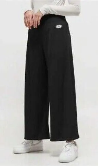 NWT Nike small black cropped wide leg flare ribbed pants streetwear lounge - Image 2