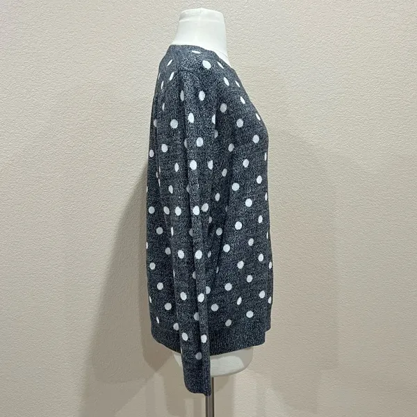 Charter Club Grey Marled Polka-Dot Sweater Size Large - Image 5