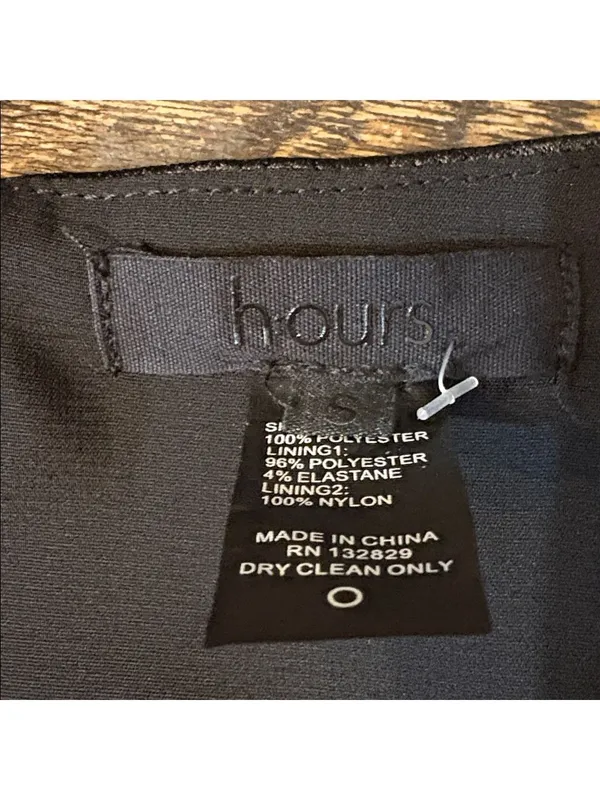 h:ours Cristiano Black Satin‎ Mini Dress Ballon Sleeves Size Small EUC - Image 5