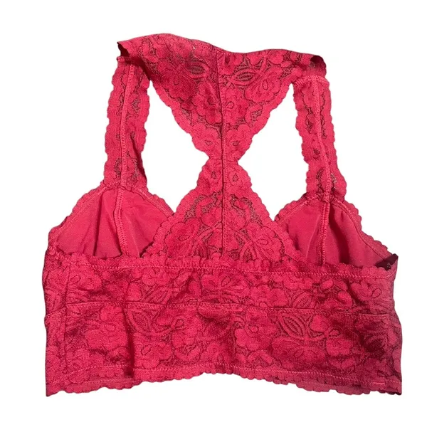 Free People Intimately‎ Galloon Lace Bralette Magenta Pink Racerback New Medium - Image 3
