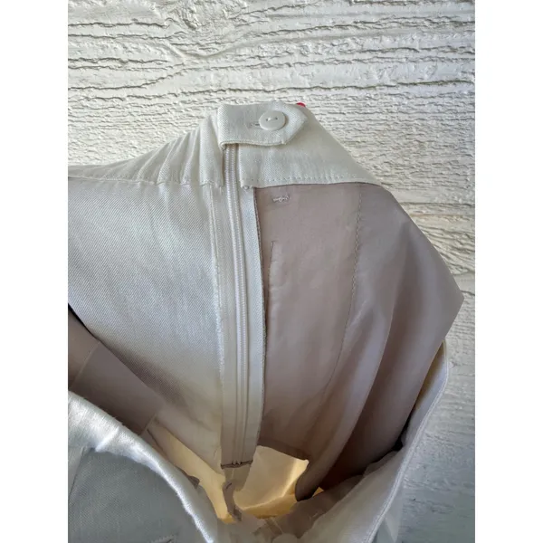J.Jill Love Linen Cream Wide Leg Pleated Trousers High Rise Side‎ Zip Size XS - Image 7