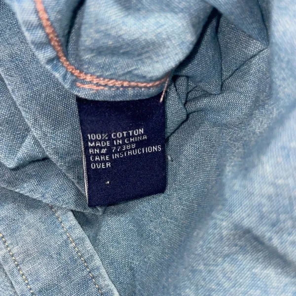 Madewell Denim Button Up Shirt Women XS‎ Long Sleeve Casual Preppy Nautical - Image 9