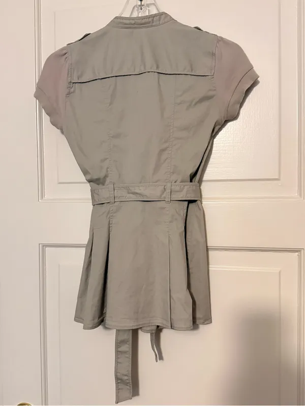 Last chance-Armani Exchange Light Taupe Button-Front Shirt - Image 5